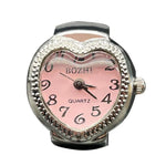 Adjustable Vintage Rings Jewelry Clock Heart Shape Punk Roman Quartz Watch
