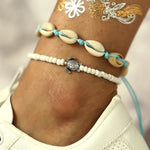 2pcs/set Summer Turtle Ocean Beach Anklet