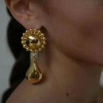 Stainless Steel Dropper Geometric Ear Studs