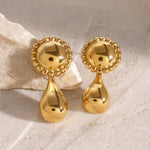 Stainless Steel Dropper Geometric Ear Studs