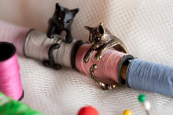 Vintage Handmade Cat Rings