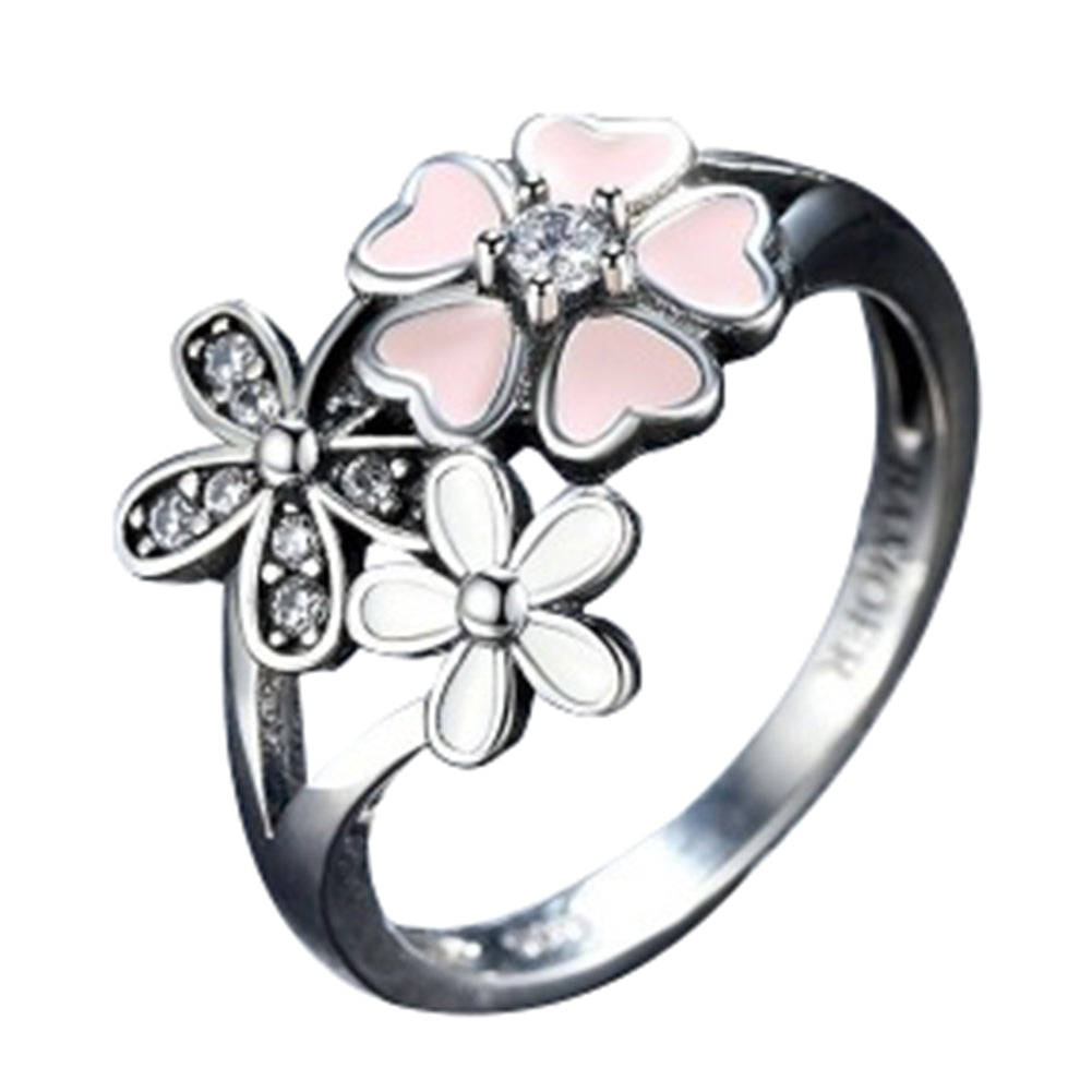 Enamel Cherry Blossom Ring