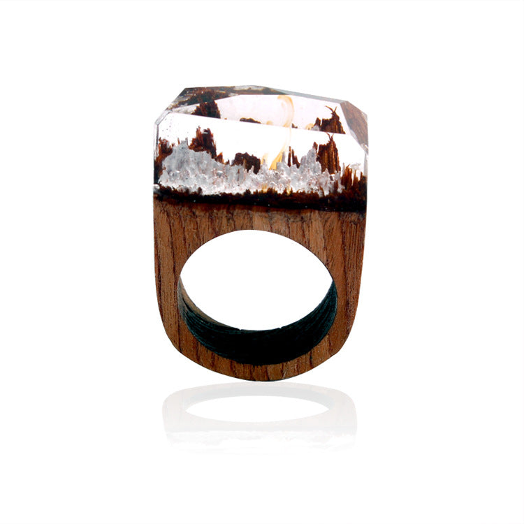 Crystal Castles Resin and Wood Ring
