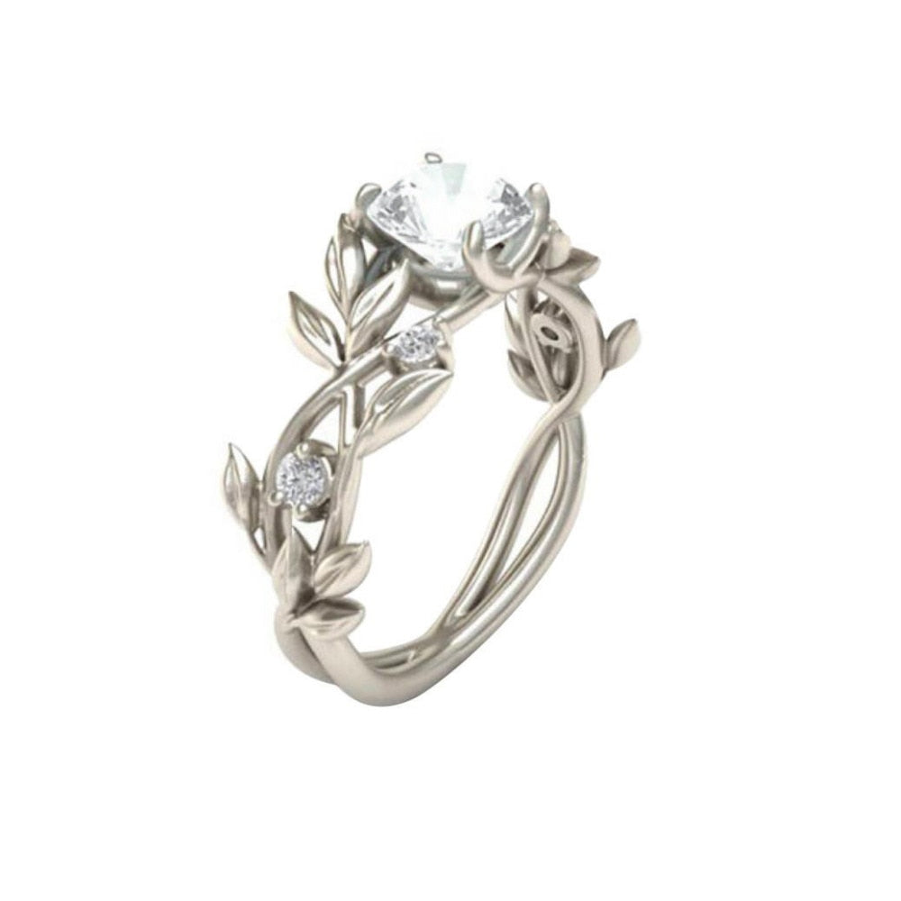 Twisted Leaf Engagement Ring