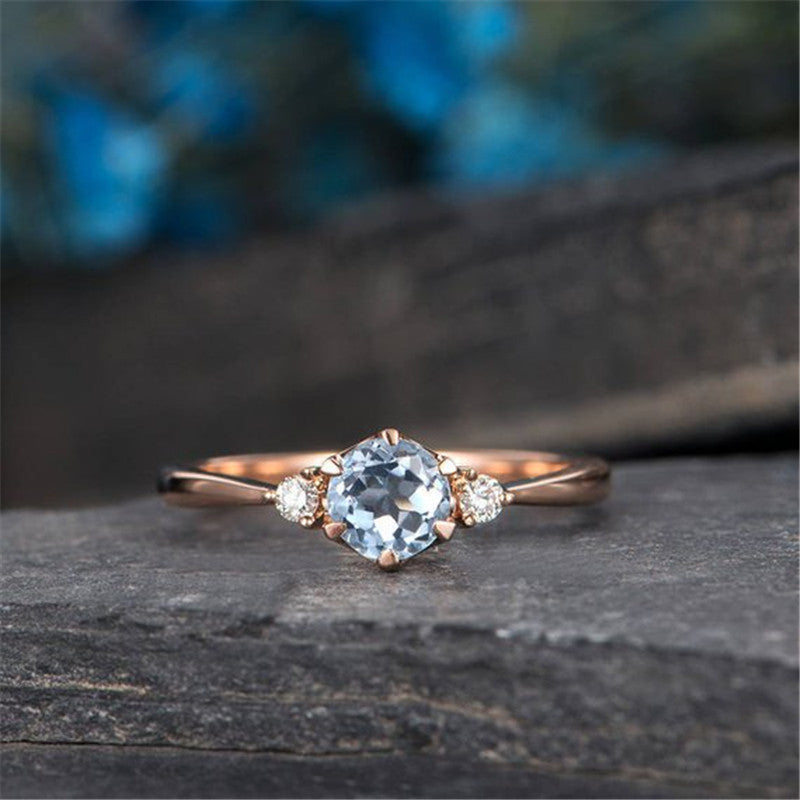 Simple Rose Gold Crystal Ring